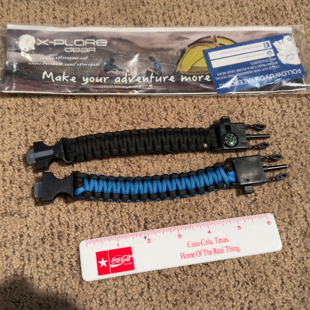 X-Plore Survival Paracord Bracelet (set of two)